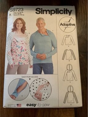 Simplicity Adaptive Easy-to-Sew Shirt Pattern 9723 - Uncut, Fair Condition